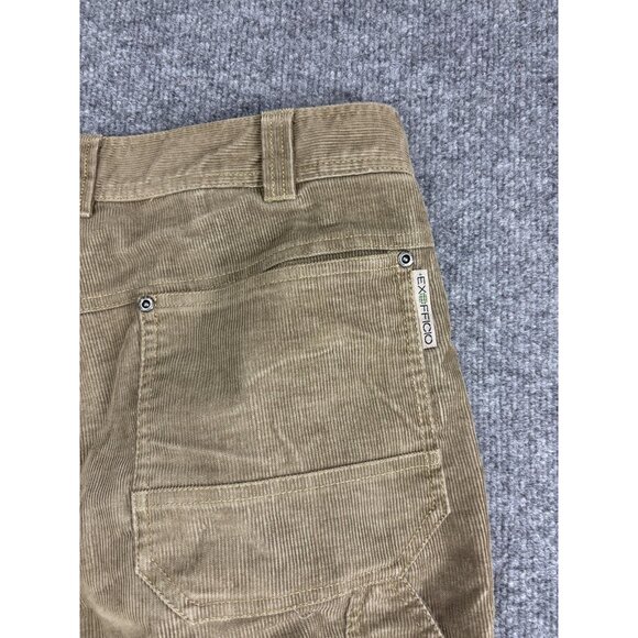 ExOfficio Pants Mens 32x32 Tan Corduroy Stretch Travel Chino Hidden Zip Pocket - Picture 9 of 9